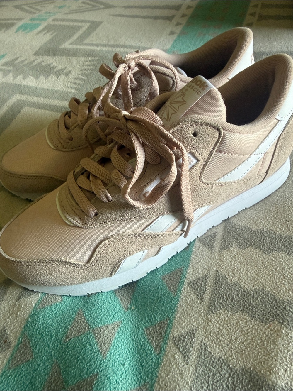Reebok Women's Sneakers in Taupe and White